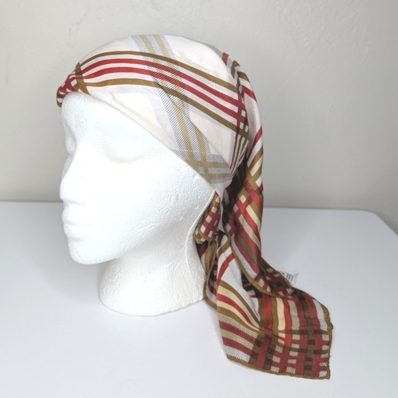 Vintage Vera Neumann Plaid Silk Scarf - Picture 1 of 14